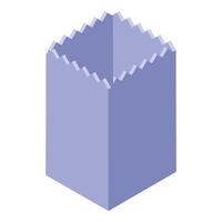 Open empty cardboard box isometric view vector