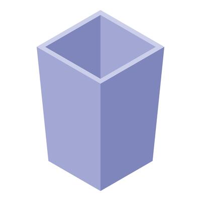 Empty square shape container is standing