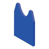 Blue shield is standing on the ground with white background vector