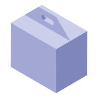 Cardboard box with handle isometric view vector