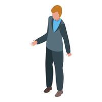 Businessman gesturing while explaining something isometric icon vector