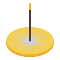 Aromatic incense stick standing on a round support vector