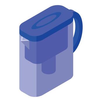Modern water filter pitcher purifying drinking water in isometric view vector