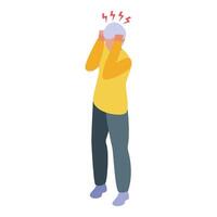 Stressed manager clutching his head experiencing burnout syndrome vector