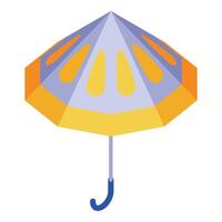 Colorful beach umbrella protecting from sun isometric view vector