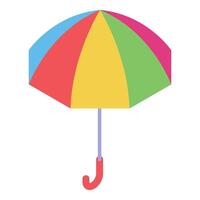 Colorful umbrella protecting from rain on white background vector