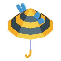 Bee umbrella showing honeycomb pattern and insect wings vector