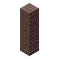 Tall brick column standing isolated on white background vector