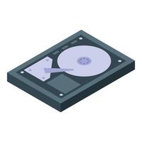 Hard disk drive storing information in isometric view vector