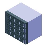 Modern server rack storing and processing big data vector