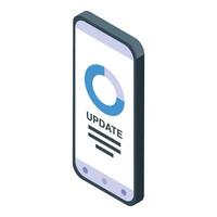 Smartphone showing update status with downloading progress bar vector