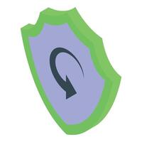 Security shield protecting with rotating arrow symbol vector