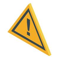 Yellow triangle warning sign showing danger with exclamation mark vector