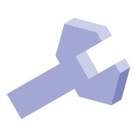 Light purple wrench fixing problem isometric tool vector
