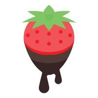 Chocolate covered strawberry dripping with melted chocolate vector