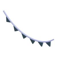Garland with triangular flags is swaying in the wind vector