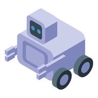 Modern robot moving on wheels isometric view vector