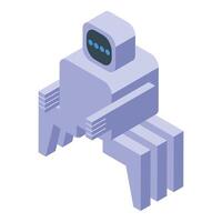 Spider like robot sitting with legs crossed isometric icon vector