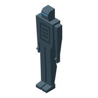 Isometric view of a gray robot standing still vector