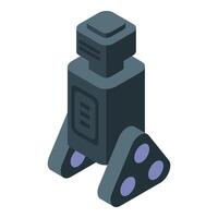 Modern robot moving on wheels isometric view vector
