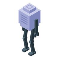 Pixel art robot standing still with arms hanging vector