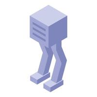 Robot walking with two legs in isometric style vector