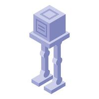 Futuristic robot standing on two legs isometric icon vector