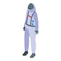 Astronaut wearing spacesuit standing upright isometric icon vector