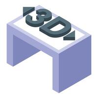 3d printer is creating a three dimensional object vector
