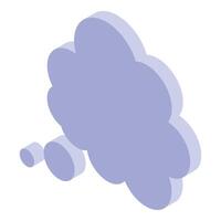 Purple thought bubble floating with smaller bubbles following behind vector