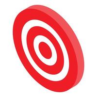 Red target standing on white background representing success vector