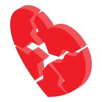 Broken heart representing painful breakup concept vector