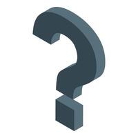 Big 3d question mark standing on a square base vector