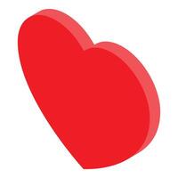 Simple red heart shape is standing out on a white background vector