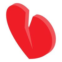 Red broken heart representing sadness and separation vector