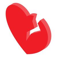 Broken heart representing sadness and breakup vector