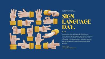 International Sign Language Day Social Media Post template