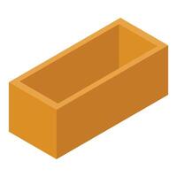 Empty rectangular box standing open isometric view vector