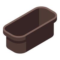 Empty rectangular plastic container isometric view vector