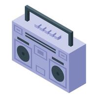 Modern boombox playing music with buttons and speakers vector