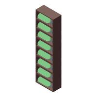 Wine bottles resting on a wooden wine rack vector