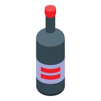 Red wine bottle is standing on white background vector