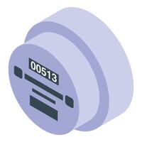 Electronic meter showing energy consumption data isometric 3d icon vector