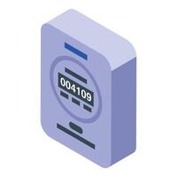 Electric meter showing consumption data isometric view vector