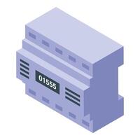 Electric meter measuring power consumption in isometric view vector