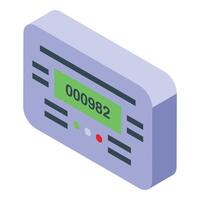 Electric meter showing consumption counter isometric view vector