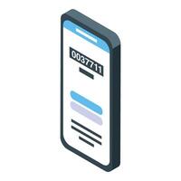 Smartphone showing queue number isometric icon vector