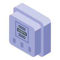 Electric meter showing energy consumption data isometric icon vector