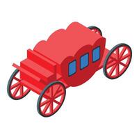 Red coach representing historical transportation in isometric view vector