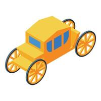 Golden coach representing fairytale fantasy transport in isometric view vector